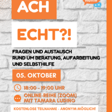 Zweiter Termin unserer „Ach echt?!“-Reihe für Betroffene